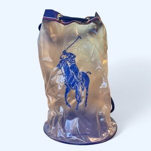 RARE Ralph Lauren Polo X US OPEN Tennis Back Pack Clear Blue Bucket Bag